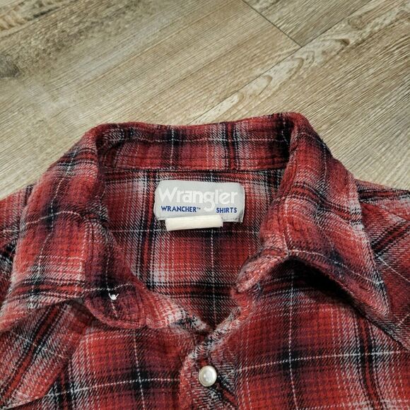 Wrangler Wrancher Shirts Pearl Snap Flannel Button Up Shirt Women's Size Medium - Picture 3 of 6